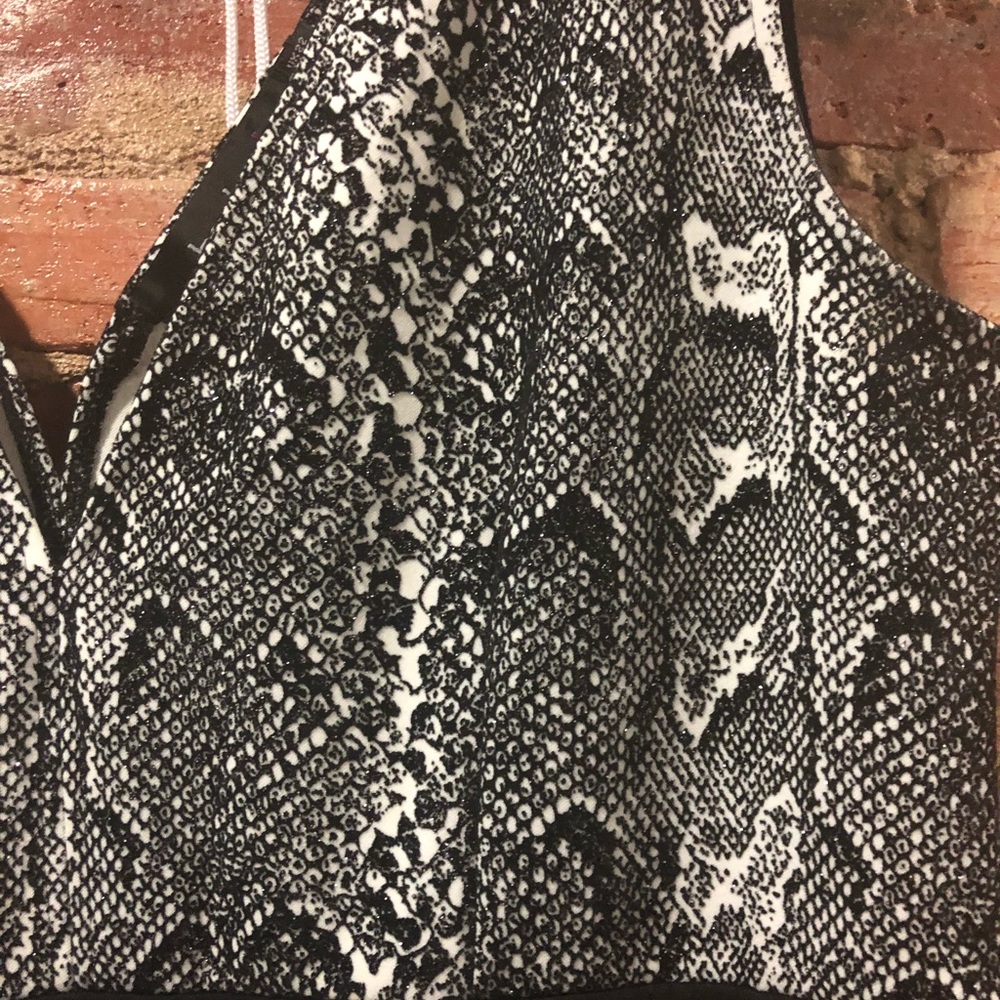 Black Romper with Snakeskin Top w/ Sparkles